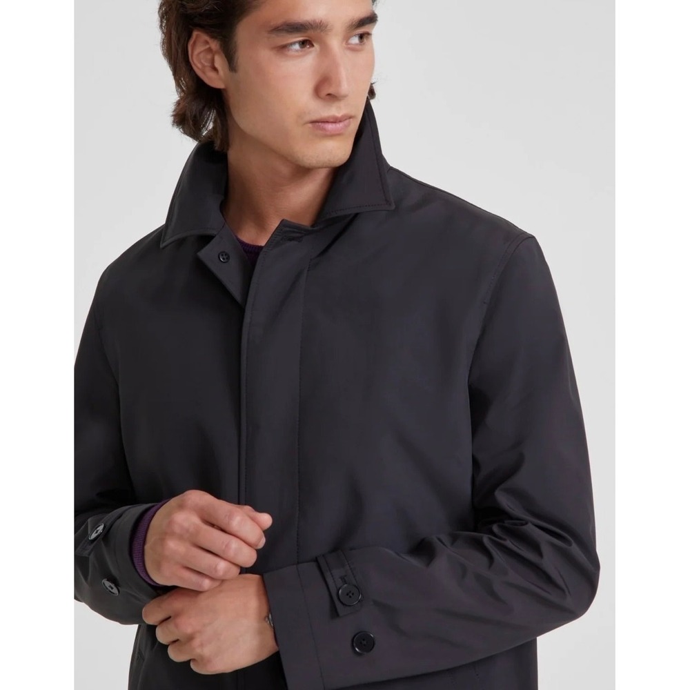 Calvin Klein Mens Slim Fit Raincoat Black 46L Zip Out Liner